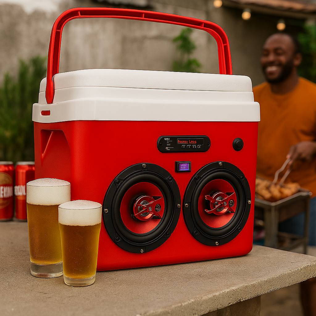 Detalhe da caixa térmica 32L conectada via Bluetooth